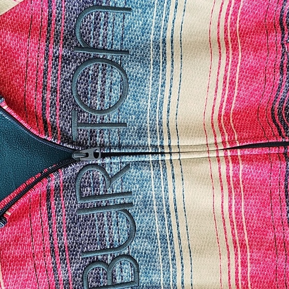 Burtons Womens L Durable Goods Zip Up Hoodie  Embroidered Spell Out Striped - Picture 2 of 6